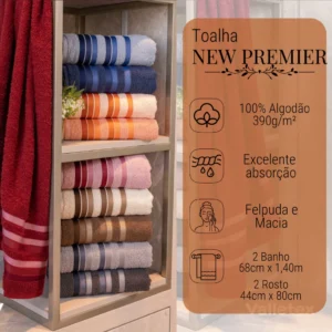 Kit 4 Peça Toalha de Algodão 2 Banho + 2 Rosto