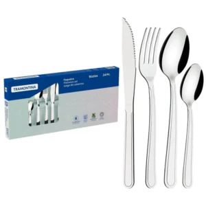 Jogo de Talheres Faqueiro Inox 24 peças Búzios Tramontina